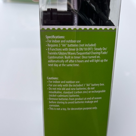 8 function 100 LED Micro String Lights w timer - Picture 5 of 8